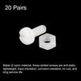 thumbnail image 3 of Uxcell 20 Pairs Nylon Screw Nut Assortment, M4x12mm Slotted Pan Head Screws & M4 Hex Nuts, 3 of 4