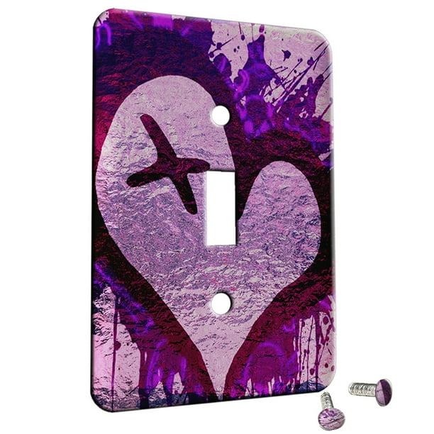 Heart Cross My Heart Design 1 Gang Switch Plate Cover Metal Walmart Com Walmart Com