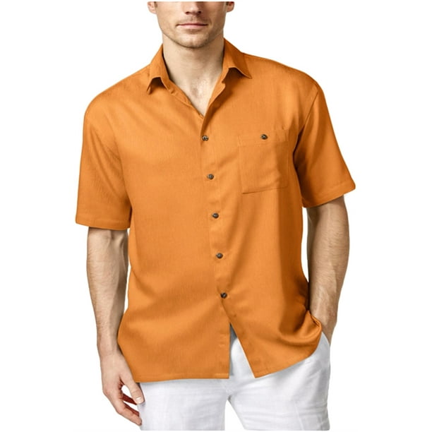 Campia Moda - Campia Moda Mens Solid SS Button Up Shirt - Walmart.com ...