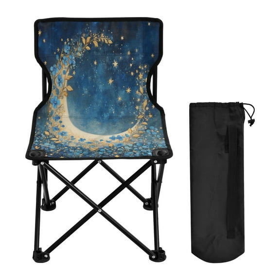 BZSMCE Camping Chairs Modern Moonlit Enchantment Pattern Folding chair