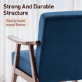 thumbnail image 3 of PAPROOS Accent Chair, Mid Century Armchair for Living Room, Single Sofa Couch with Solid Wood Frame(Blue), 3 of 7
