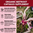 thumbnail image 4 of Healbend Organic Beet Root Capsules 1300mg - Nitric Oxide Booster Beets Support Healthy Blood Pressure, Heart Health, Circulation Superfood - 2-Pack, 4 of 12