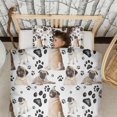 thumbnail image 3 of Pug and Footprints Duvet Cover and Pillowcase Set for Single Bedding, Bedroom Accessories for Kids Teens, 3 of 5