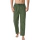 thumbnail image 1 of Pantalones casuales de lino para hombre, de verano, color sólido, sueltos, elásticos, con cordón, para playa, yoga, pantalones de golf verde 3XL verde 3XL Xishao ropa, 1 of 1