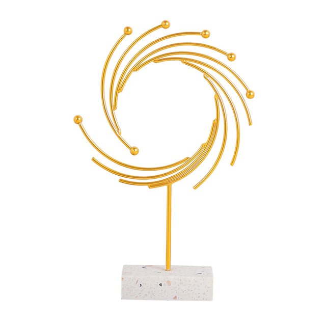 Estatua abstracta de metal, decoración de mesa, artesanía hecha a mano, color dorado, coleccionable para hoteles, estanterías y chimeneas Estilo A