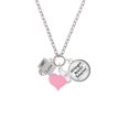 thumbnail image 2 of Delight Jewelry Silvertone Chinese Symbol Love Square Spinner - Light Pink Heart Nurse Strong Zoe Necklace, 2 of 4