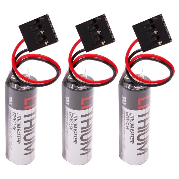 3 Pcs ER6V 3.6V ER6VC3N Replacement Battery with JAE 5Pin Connector for Yaskawa Motoman Robot,fits ER6V 479348-1