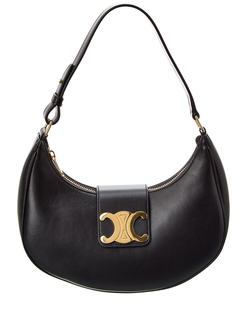 Celine Women's Leather Tri-Color Luggage Bag, Black, Gold