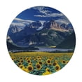 thumbnail image 4 of Orinice Sunflowers Round Table Cover Stain Resistant Washable Indoor Outdoor Tablecloth Kitchen Dining Wedding Parties Full Width Single-Sided Printing 100% Polyester Fiber 38-42, 4 of 8