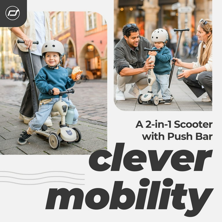 Scoot & Ride, Kids Scooter 2-in-1 Highwaykick 1 Push & Go, Ash