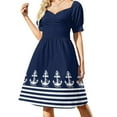 thumbnail image 2 of Robe d'Été à Rayures Bleu Marine et Ancre Blanche Robe Femme 2024 Vêtements pour Femmes, 2 of 5