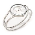 thumbnail image 3 of Silver Round Face Metal Double Band Fashion Women's Bangle Cuff Watch, 3 of 4