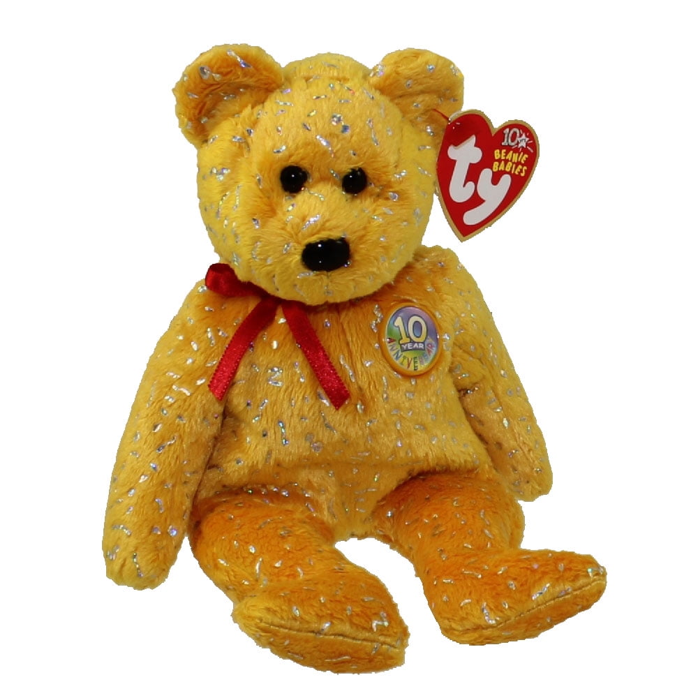 TY Beanie Baby DECADE the Bear (Gold Version) (8.5 inch) Walmart