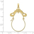 thumbnail image 4 of 14K Yellow Gold Polished Ribbon Decorated Charm Holder (40 X 28) Made In Peru d1307, 4 of 6