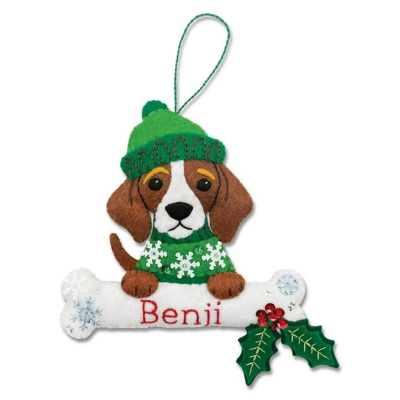 Personalized Felt Dog Christmas Ornament Kit, Beagle | MerryCollectibles