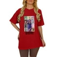 thumbnail image 2 of TayIor Sw1ft Chemises, Tyler Sw1ft Merch, Tyler Sw1ft, Mode Décontractée Imprimée Col Rond Manches Courtes Chemises Blouse Femme Graphique Amateur de Musique TKFASHION Rouge TG, 2 of 6