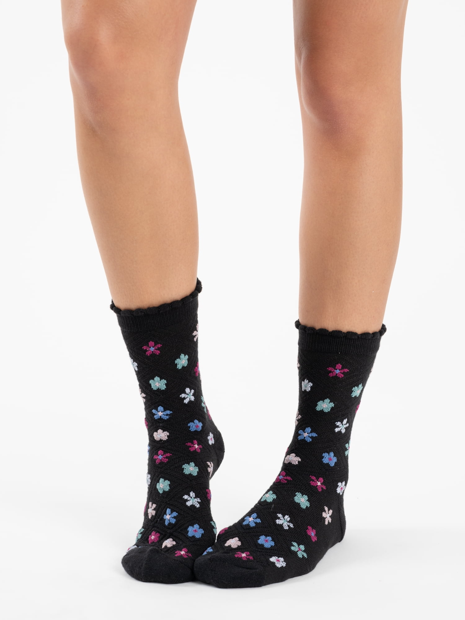MUK LUKS Women's Dream Step Crew Socks, 4-Pack, OSFM