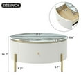 thumbnail image 2 of Table Basse Ronde Moderne avec 2 Grands Tiroirs, Table d'Appoint de Rangement (31,5 Pieds'), 2 of 6