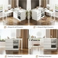 thumbnail image 3 of Tribesigns Coiffeuse avec 3 Tiroirs et 2 Étagères, Petite Coiffeuse Blanche avec Armoire de Rangement Réversible, Coiffeuse d'Angle Moderne Blanche pour Chambre, Salle de Maquillage (Miroir Non Inclus), 3 of 8
