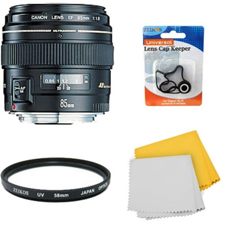 Lens Filter Canon Canon EF 85mm f/1.8 USM Medium Telephoto Lens for Canon SLR Cameras w/ 58mm Multicoated UV Protective Filter, Lens Cap Keeper, Microfiber Cleaning Cloth ()