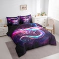 thumbnail image 2 of Erosebridal Dreamy Dragon Bedding Comforter Set for Kids, Purple Galaxy Queen Bedding Sets, Black Reversible, 7pcs, 2 of 6