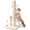 Beige, variant on Tall   , Double Lower Posts Extra    Tree Scratcher with Sisal Rope and Teasing 4 Balls  Large Base (Beige)