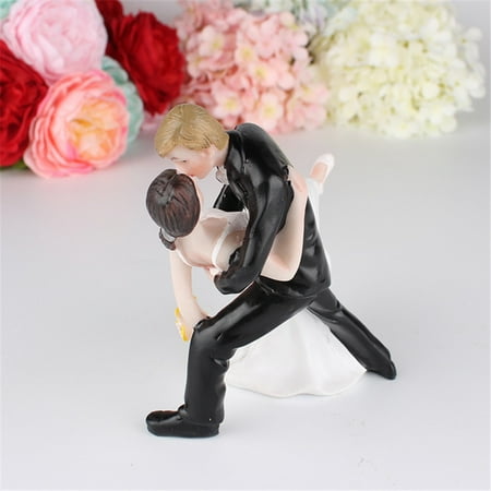 Kissing Couple Cake Topper - Romantic Bride and Groom Wedding Cake Topper Couple Hug Kiss Bridal Decoration