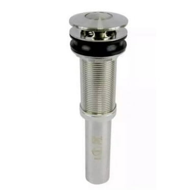 Decorative Push-Button Sink Drain without Overflow in Brushed Nickel