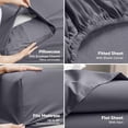 thumbnail image 3 of 4 Piece Full Deep Pocket Bed Sheet Set, 16 Inches, Premium Microfiber Sheets - Grey, 3 of 7