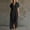 *Black, variant on ClodeEU Women's V Neck Short Sleeve Button Down Maxi Dress,Casual Loose Dress with Front Slit Blue,Women's Plus L