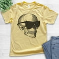 thumbnail image 2 of Kids Skull With Sunglasses Shirt, Youth Kids Boy Girl T-Shirt, Halloween Shirt, Skull Graphic Shirt, Yellow, X-Small, 2 of 4