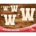 thumbnail image 3 of Unfinished Wood Varsity Team Font - W Shape 16" / 3/4", 3 of 3
