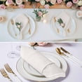 thumbnail image 2 of Farmhouse Beige White Striped Cloth Napkins, Modern Stripes Washable and Reusable Dinner Napkins Set of 8, Table Napkin for Kitchen Party Birthday Wedding Hotel Housewarming 20"x20", 2 of 8