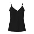 thumbnail image 3 of ClodeEU Women's V Neck Spaghetti Strap Tank Top, Casual Loose Fit Solid Color Sleeveless Tops Black,Women's Plus L, 3 of 6