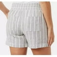thumbnail image 3 of Briggs Ladies' Linen Blend Relaxed Fit Short, Black/White Stripe Large 5" Inseam, 3 of 3