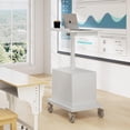 thumbnail image 3 of Mobile Podium with Open Shelf, Heavy-Duty Rolling Lectern for Teachers, Adjustable Height Presentation Stand for Conference Room & Classroom, Professional Mobile Workstation with Large Surface, 3 of 9