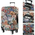 thumbnail image 2 of Travel Luggage Cover Suitcase Protector Washable Anti-scratch Baggage Covers (World Stamp, S(18-20in)), 2 of 6