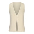 thumbnail image 6 of Women's Fashion V Neck Sleeveless Vest Sweater Slim Fit Solid Knitwear Beige,M, 6 of 6