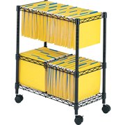 Safco, 2-Tier Rolling File Cart, 1 Each, Black