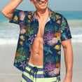 thumbnail image 5 of Lsque Undersea Animals pattern Hawaiian Shirt for Men, Unisex Summer Beach Casual Short Sleeve Button Down Shirts-Large, 5 of 9