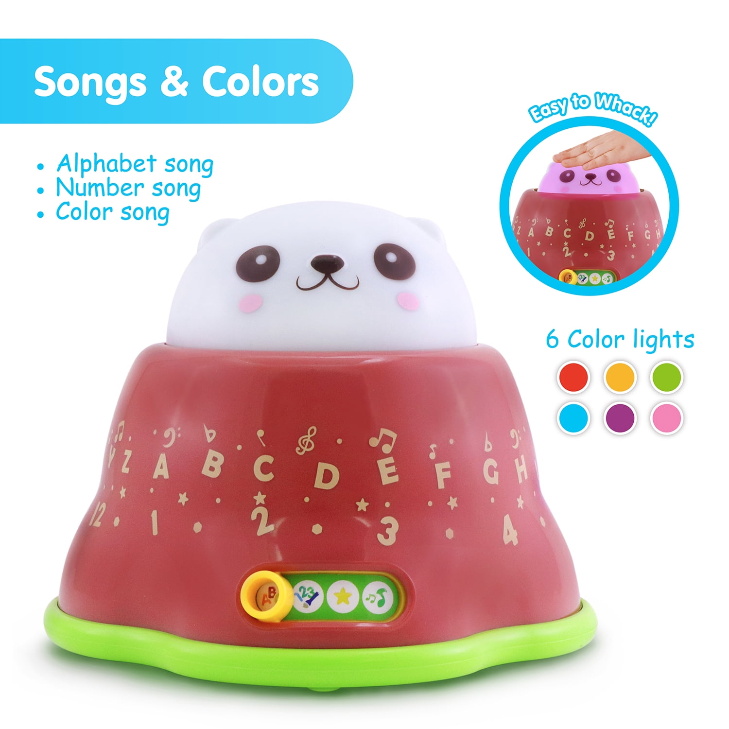 BEST LEARNING Whack and Learn Mole – Infant & Toddler Developmental Toy | Learn ABC, 123 | Interactive Light-Up Music Game for Ages 6 Months Up
