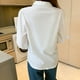 thumbnail image 5 of Tops bonitos,Suéter de cuello en V para mujer, jersey informal de manga larga, tejido de poliéster suave, versátil para uso diario, sopatenor, 5 of 5