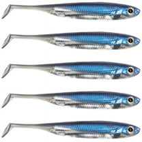 Dr.Fish 5pcs Blue Fishing Swimbait Soft Plastic lure T Tail Bait Minnow Shad Body Lure Drop Shot Bass Trout Walleye