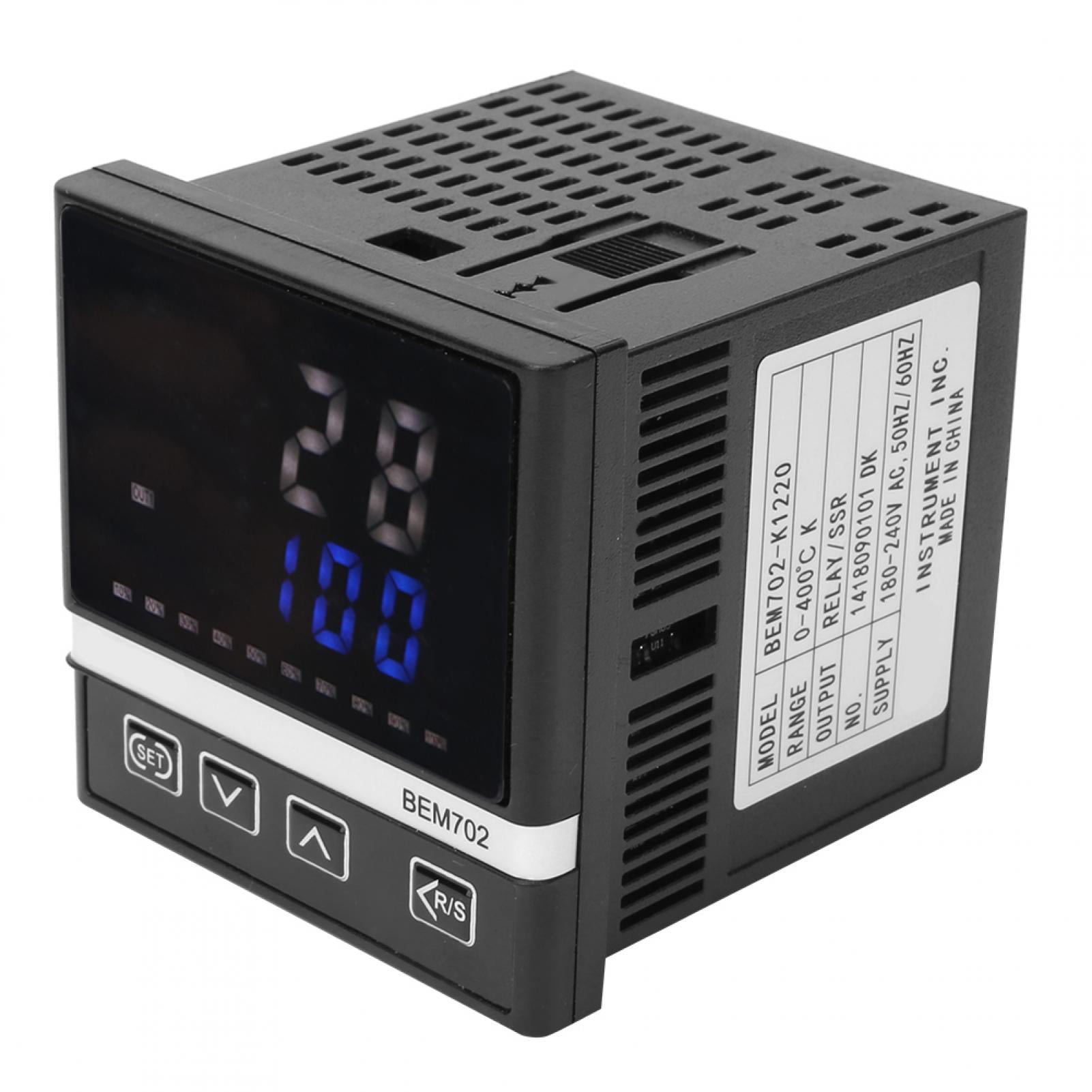 ovens industrial boilers GUOCAO Relay Module Temperature Controller 180-240VAC,K-Type LED Digital Display Temperature Controller,RELAY/SSR,BERM BEM702-K1220,Suitable for various heating furnaces fu