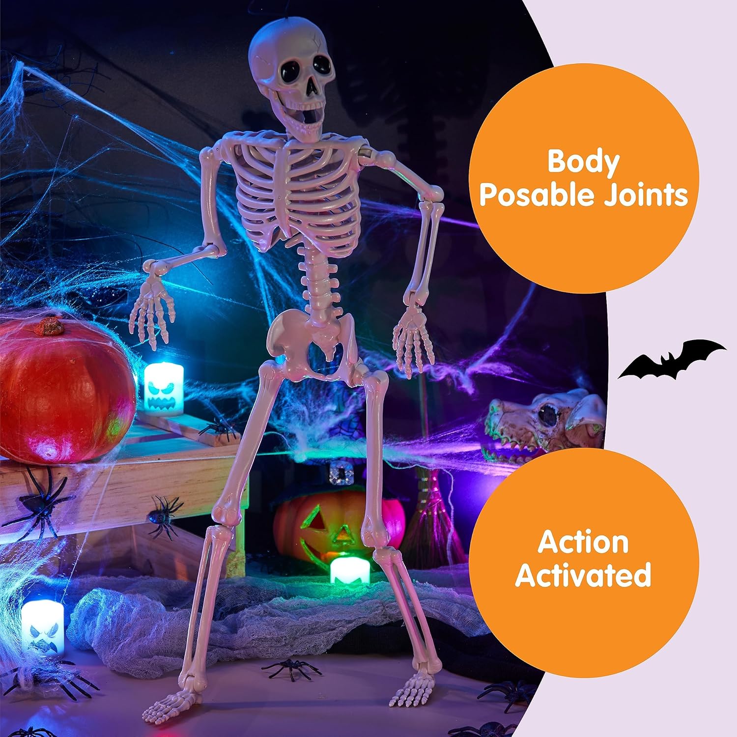 Ayieyill Posable Mini Skeleton Decorations, 16", 5 Pc photo 8
