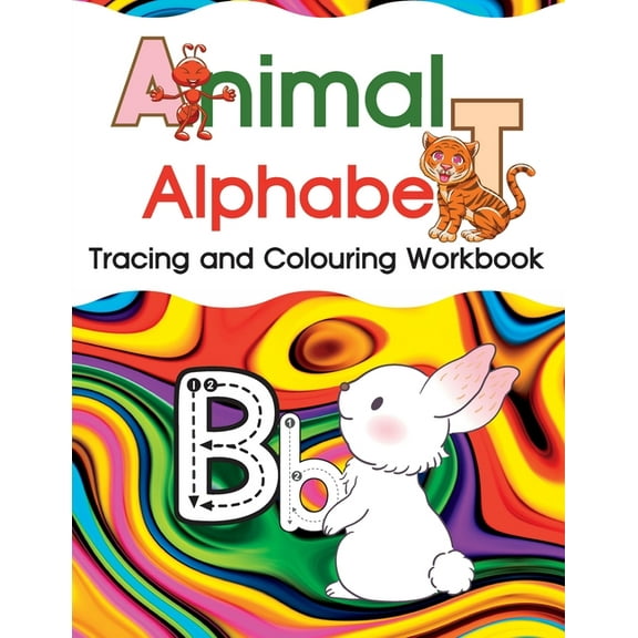 Animal Alphabet: Tracing and Colouring Workbook, (Paperback)