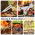 thumbnail image 4 of 26pcs Grilling Gifts For Men  Dad Father's Day Stainless Steel Bbq Grill Accessories Tools Set Heavy Duty Utensils Kit With Apron Thermometer Mats In Aluminum Case Brown, 4 of 6