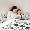 thumbnail image 4 of Erosebridal Vintage Flower Queen Comforter Set for Women, Black White Bedding Comforter Set, Reversible, 3pcs, 4 of 6