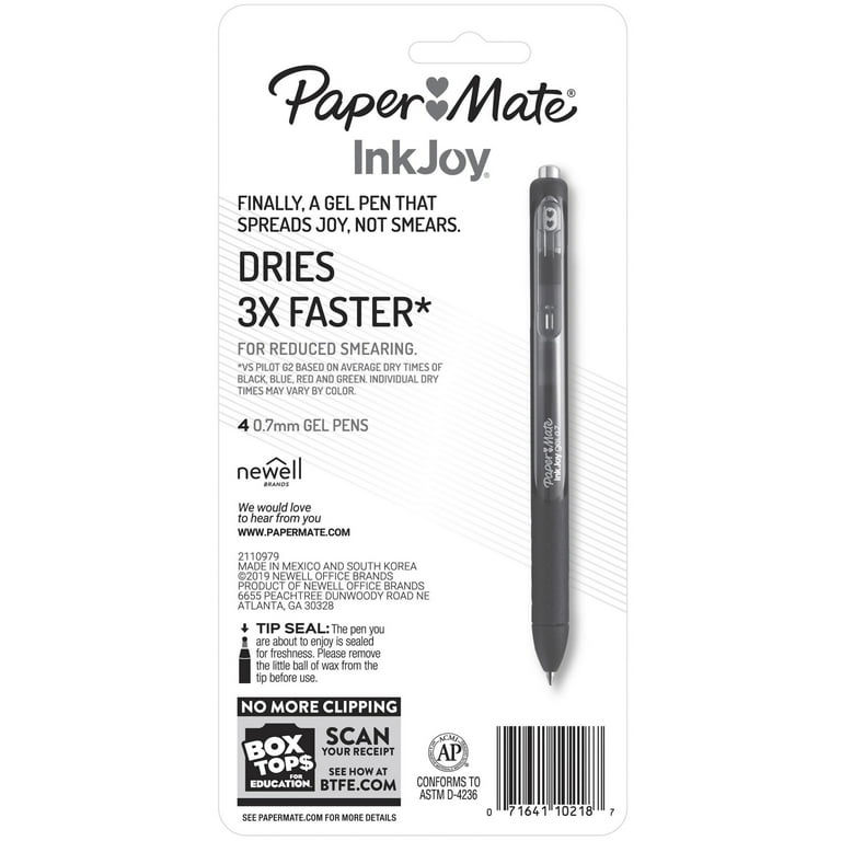 PAPER MATE 'INKJOY' BALLPOINT PENS. BLACK, BLUE, RED, GREEN, FUN COLOURS. x  10.