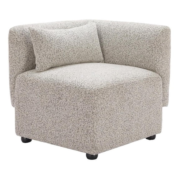 Pemberly Row Contemporary Assembled Wood Corner Chair Dune Greige